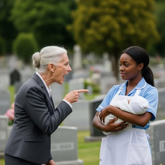 Miliarderka odwiedza grób syna i znajduje czarnoskórą kelnerkę płacząc
