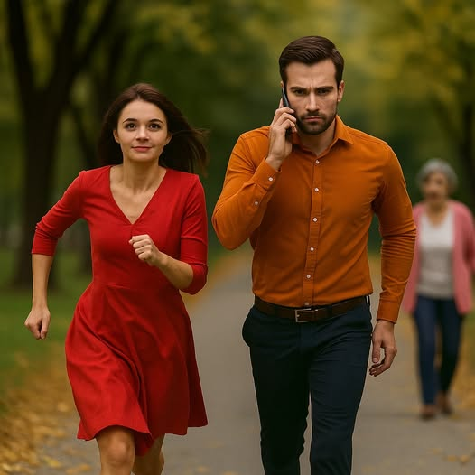 Zauważyła męża siedzącego na ławce w parku i postanowiła podejść po ci