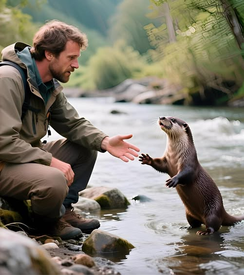 Wydra o bystrych oczach pojawiła się przed ludźmi z błaganiem o pomoc